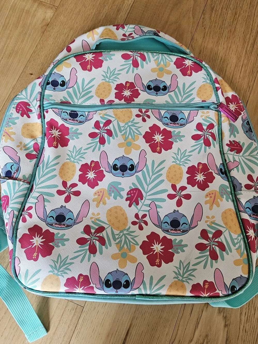 Disney Lilo & Stitch Floral Pineapple Kids Backpack - Teal, Pink, Yellow
